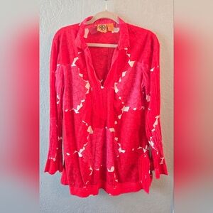 Tory Burch Red and White Floral Tunic